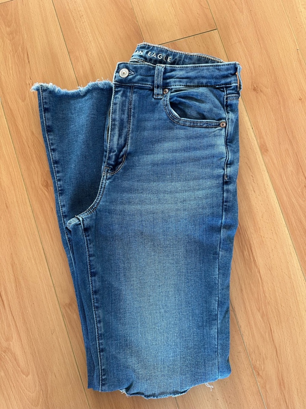 AE Next Level Ripped Super High-Waisted Flare Jean size 8 regular